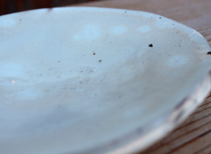 粉引石目楕円皿Ｊ