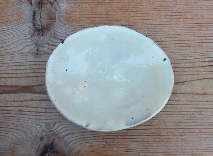 粉引石目楕円皿Ｊ