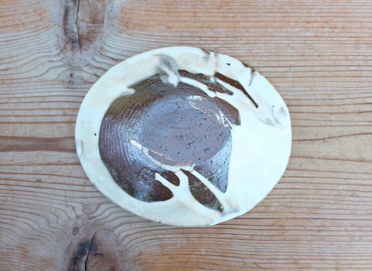 粉引石目楕円皿Ｊ