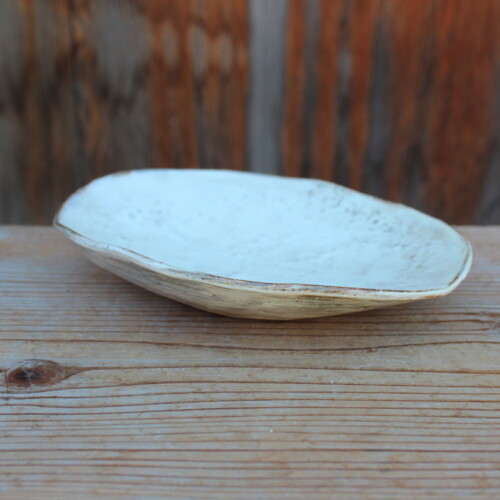 刷毛目石目楕円皿Ｌ