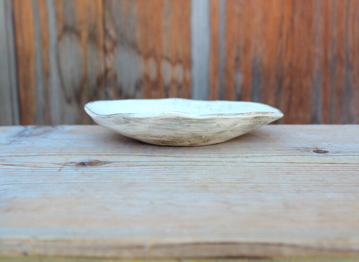 刷毛目石目楕円皿Ｌ