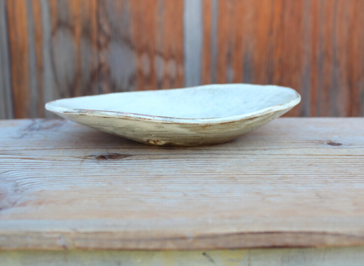 刷毛目石目楕円皿Ｉ