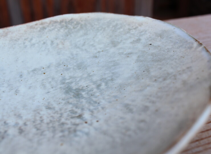 刷毛目石目楕円皿Ｉ