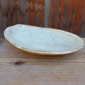 刷毛目石目楕円皿Ｍ