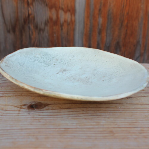 刷毛目石目楕円皿Ｏ