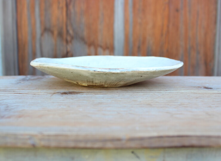 刷毛目石目楕円皿Ｏ