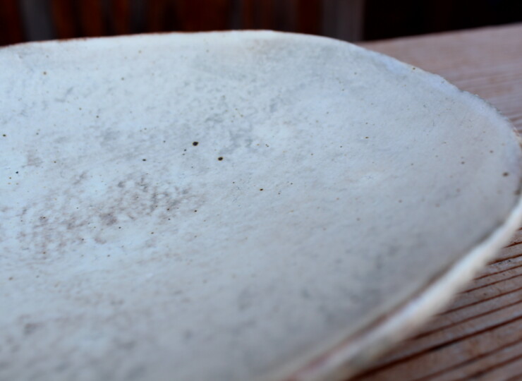 刷毛目石目楕円皿Ｏ