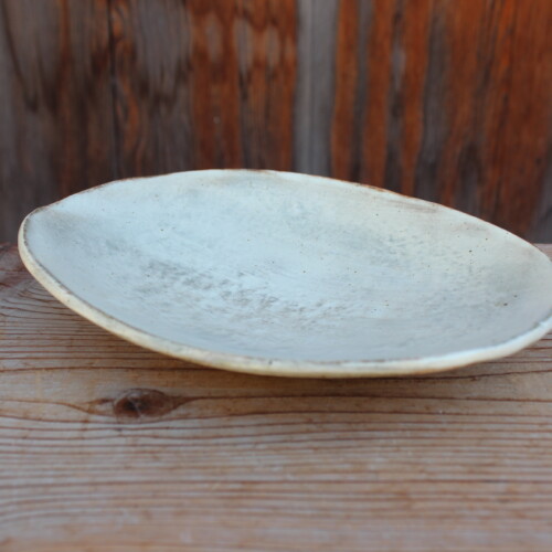刷毛目石目楕円皿Ｐ