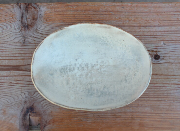 刷毛目石目楕円皿Ｐ