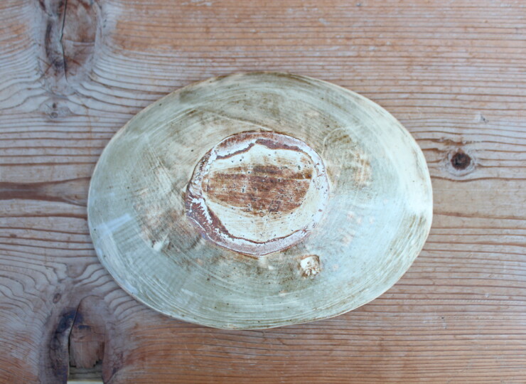 刷毛目石目楕円皿Ｐ