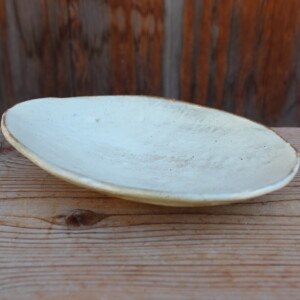 刷毛目石目楕円皿Ｑ