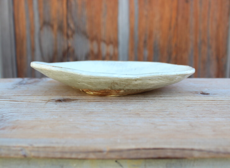 刷毛目石目楕円皿Ｑ