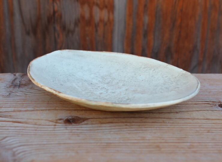 刷毛目石目楕円皿Ｒ