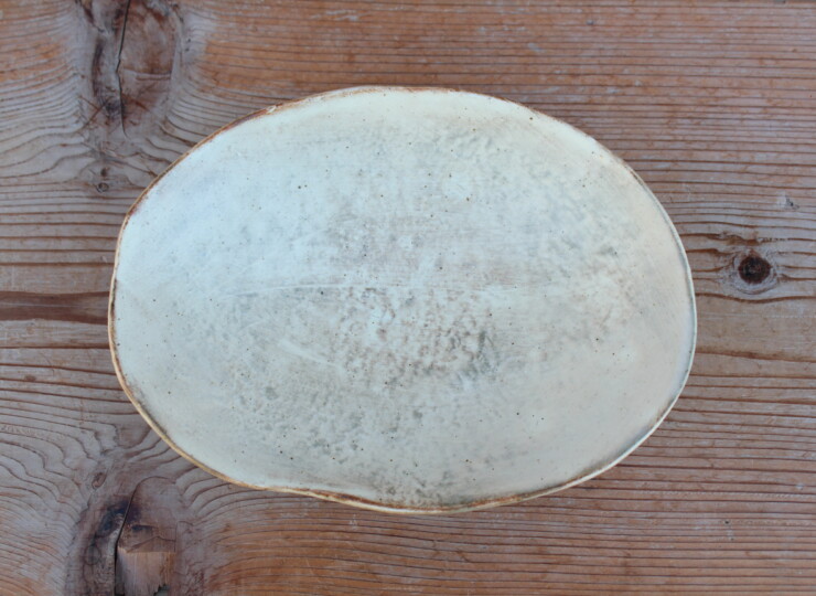 刷毛目石目楕円皿Ｒ