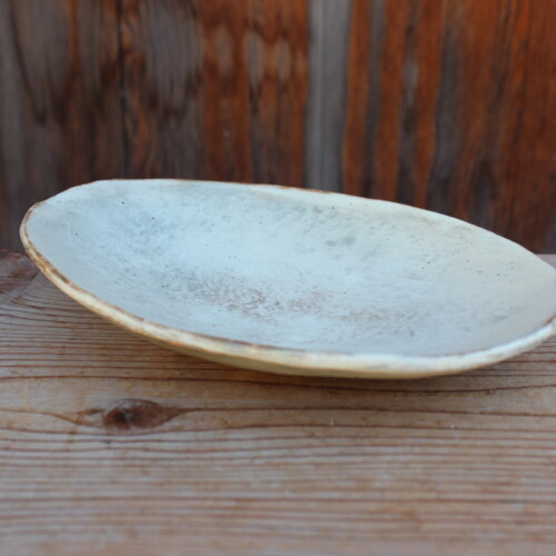 刷毛目石目楕円皿Ｓ