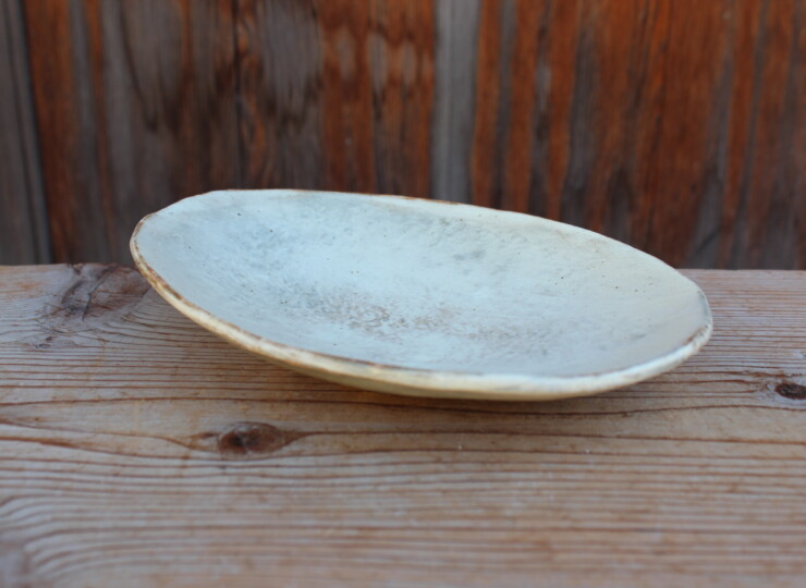 刷毛目石目楕円皿Ｓ