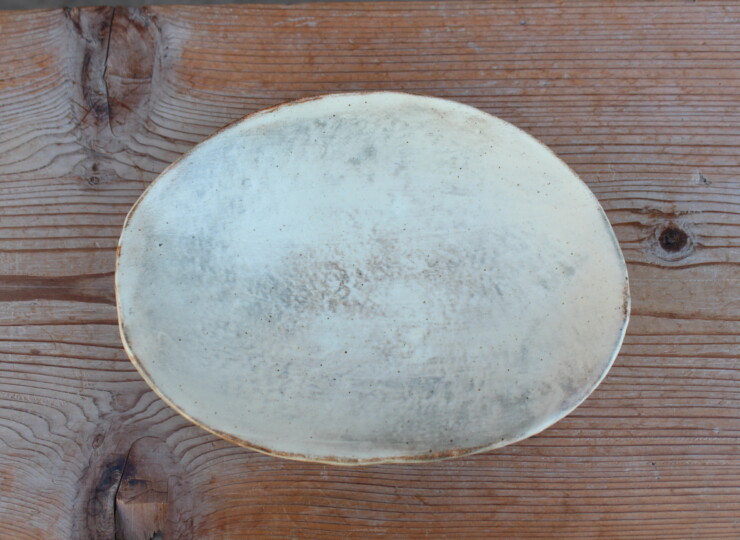 刷毛目石目楕円皿Ｓ