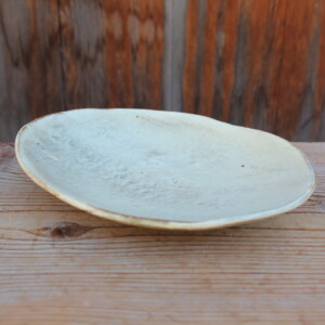 刷毛目石目楕円皿Ｔ