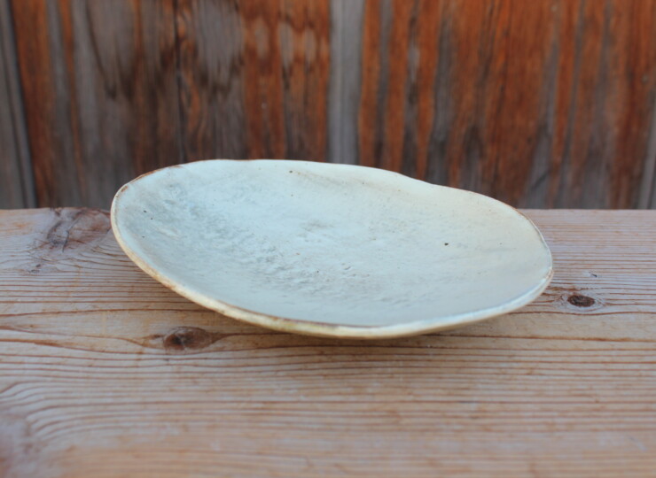 刷毛目石目楕円皿Ｔ