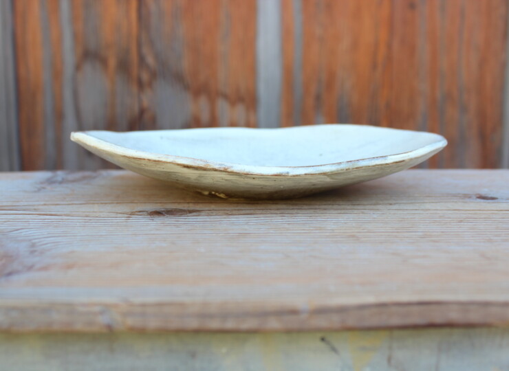 刷毛目石目楕円皿Ｔ