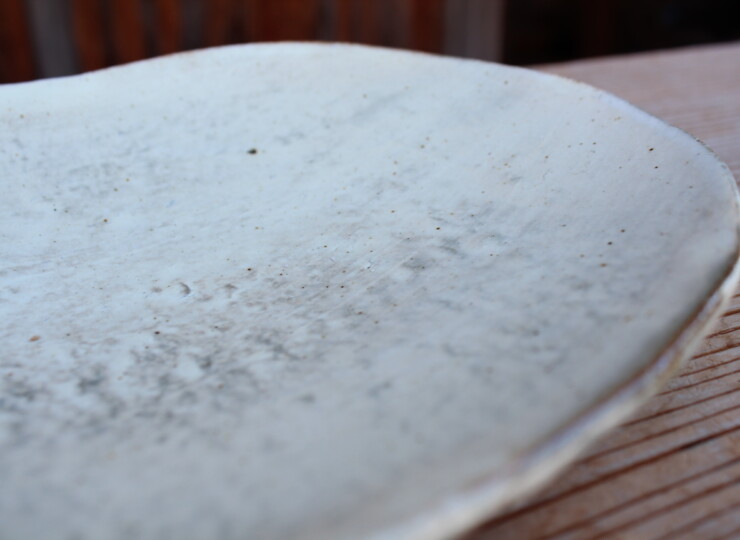 刷毛目石目楕円皿Ｔ