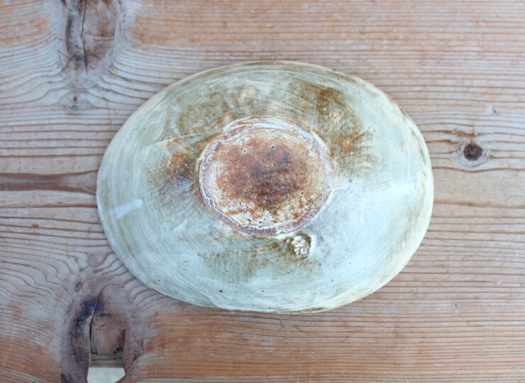 刷毛目石目楕円皿Ｔ