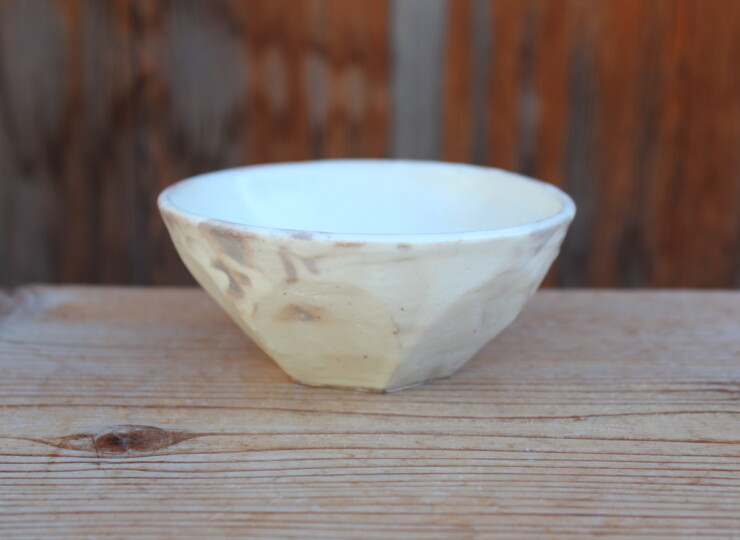 粉引面取カフェオレボウルＤ