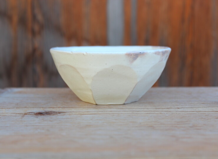 粉引面取カフェオレボウルＤ