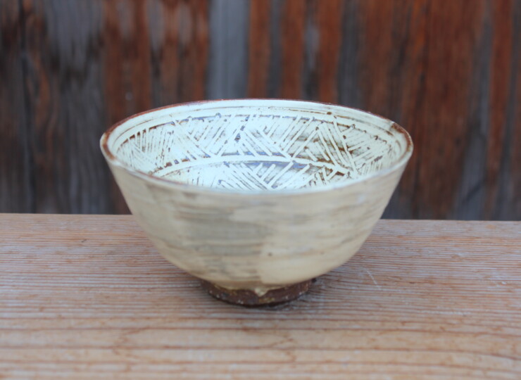 刷毛目象嵌深鉢Ａ