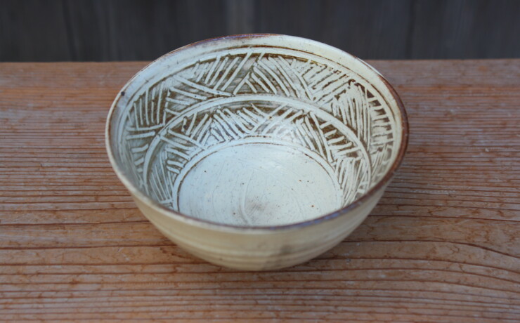 刷毛目象嵌深鉢Ｃ