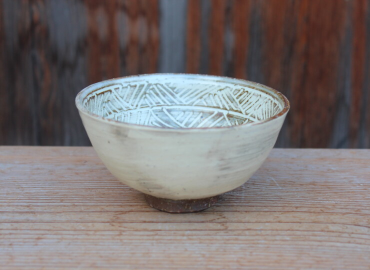 刷毛目象嵌深鉢Ｄ