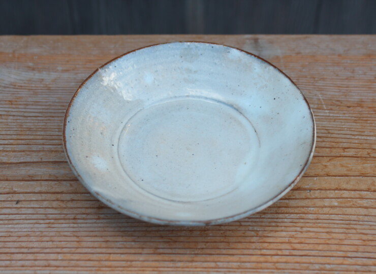 粉引面取平鉢Ｍ