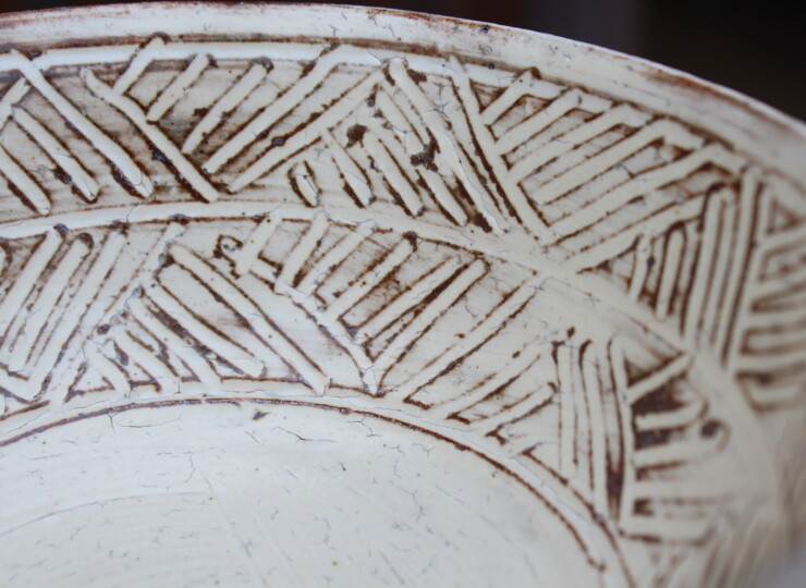 刷毛目象嵌深鉢Ｅ