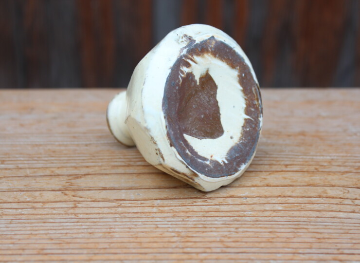 粉引面取花入Ａ