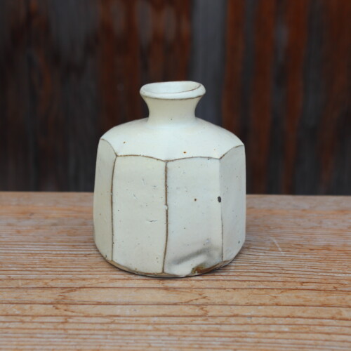 粉引面取花入Ｅ