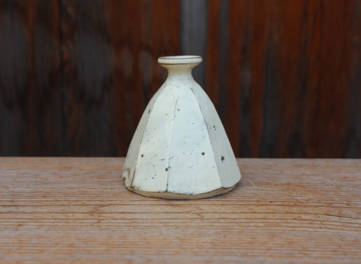 粉引面取花入Ｆ