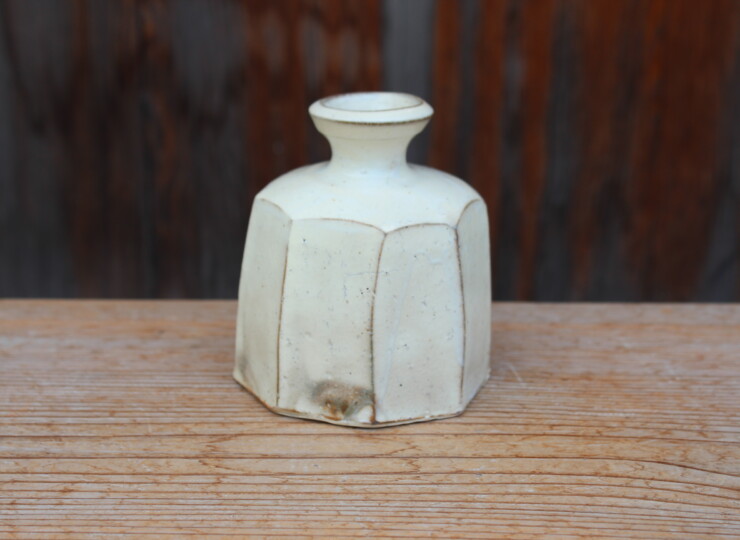 粉引面取花入Ｉ