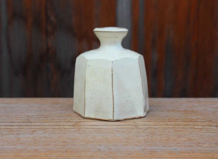 粉引面取花入Ｉ