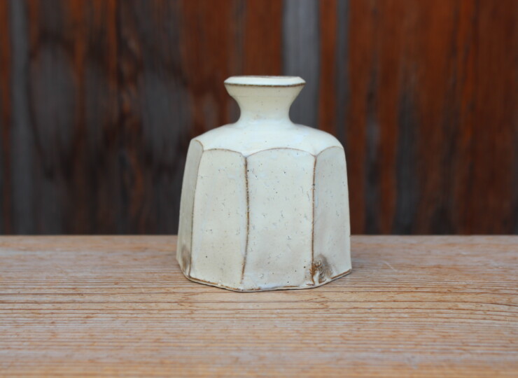 粉引面取花入Ｉ