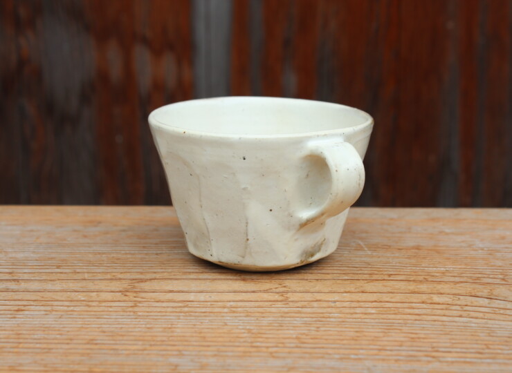 粉引面取マグカップD