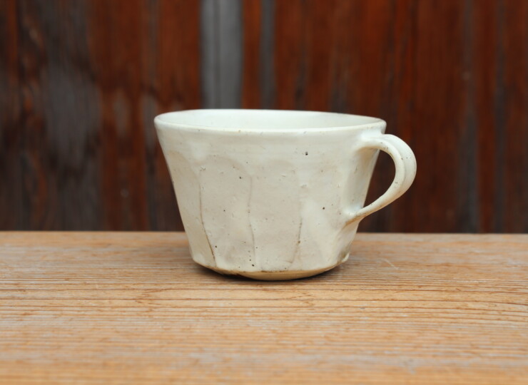 粉引面取マグカップD