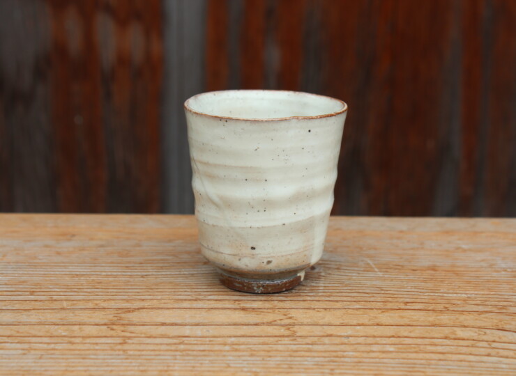 粉引輪花湯呑Ｄ