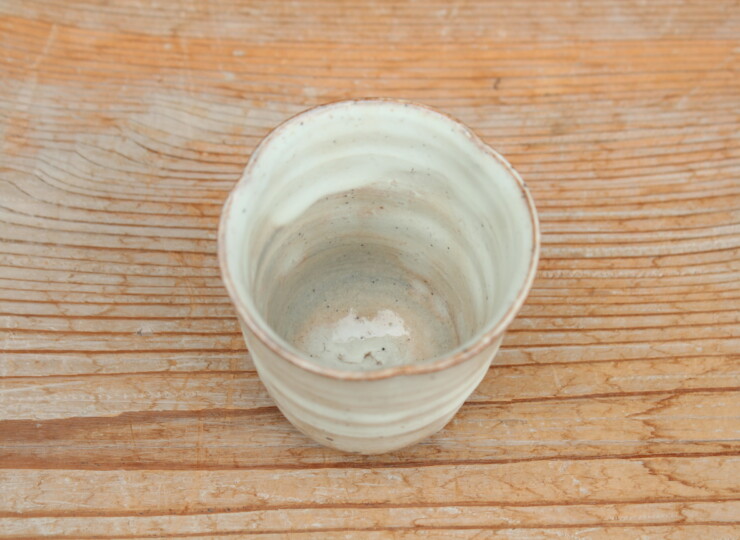 粉引輪花湯呑Ｄ