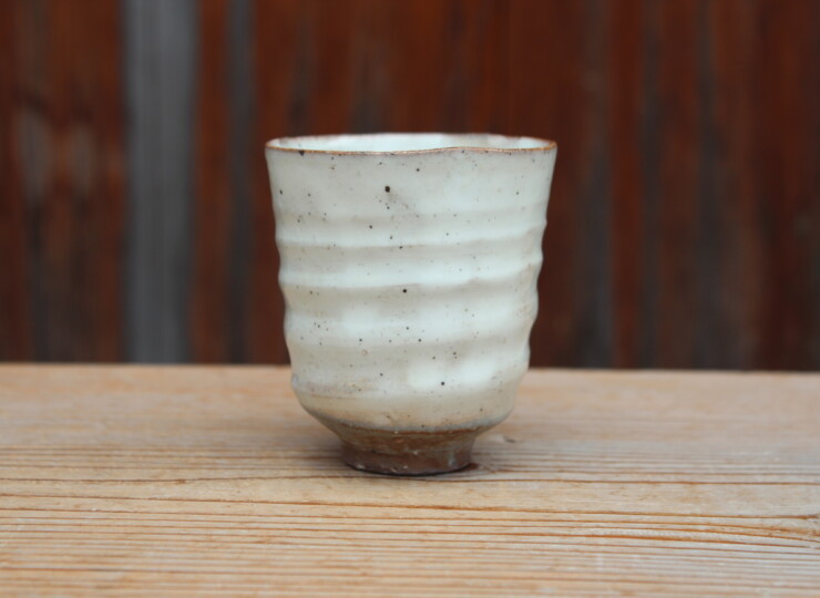 粉引輪花湯呑Ｉ