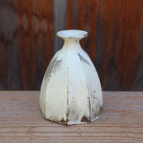 粉引面取花入Ａ