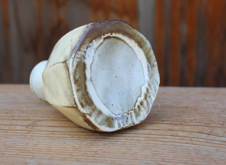 粉引面取花入Ａ