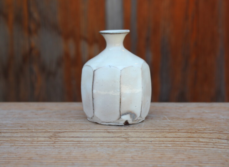 粉引面取花入Ｃ