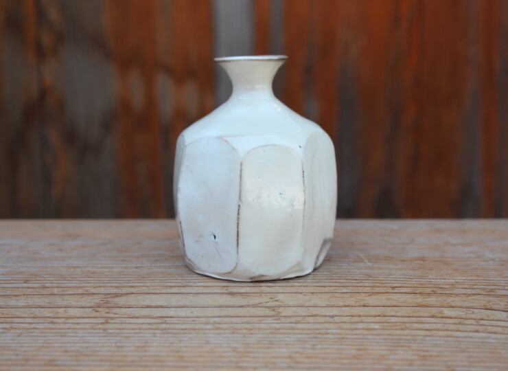 粉引面取花入Ｃ