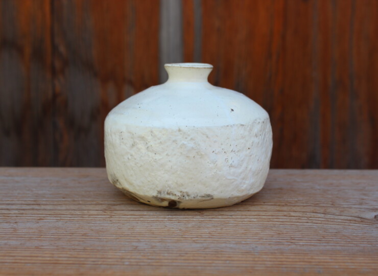 粉引石目花入Ｇ