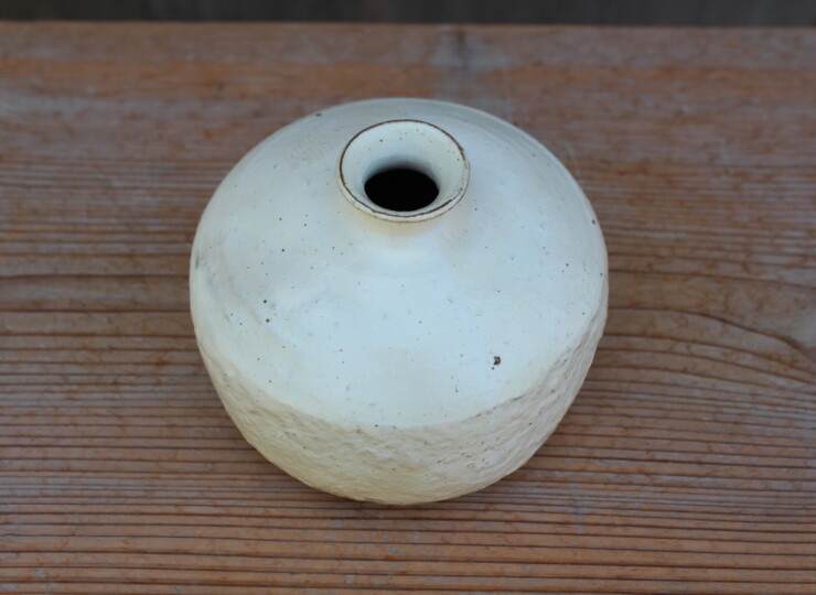 粉引石目花入Ｇ